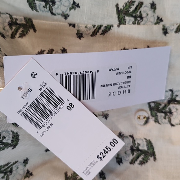 RHODE ARTI LINEN PRINTED CROPPED TOP 8 - Picture 6 of 8